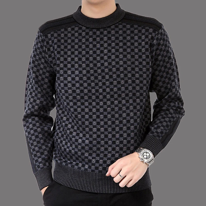 DIMUSI Autumn Winter Mens Sweater Casual Thick Warm Cashmere Turtleneck Pullover Men Slim Fit Classic Sweaters Knitwear Clothing GONZALES ONLINE SHOP