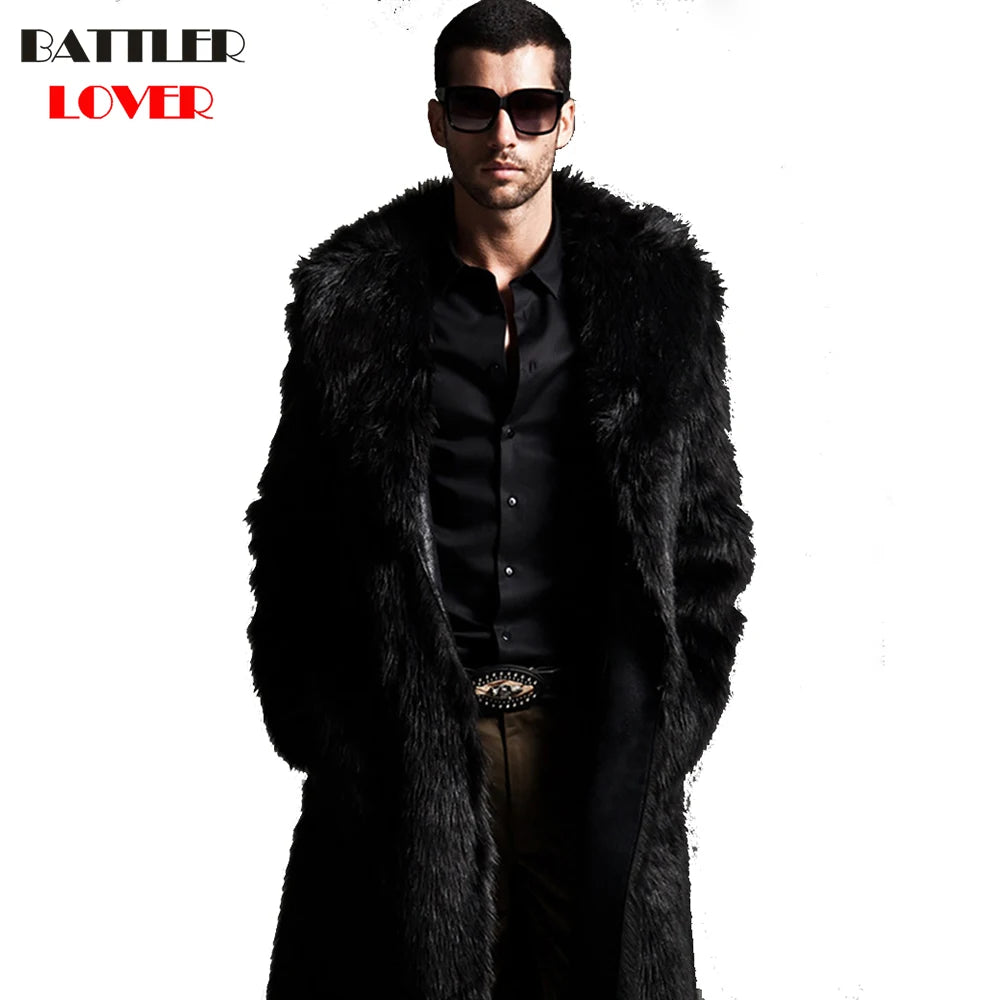 S-6XL New Fashion Cold Winter Jackets For Men 2021 Raccoon Fur Warm Coats Male Soft Faux Fur Trench Overcoats Autumn Clothing GONZALES ONLINE SHOP