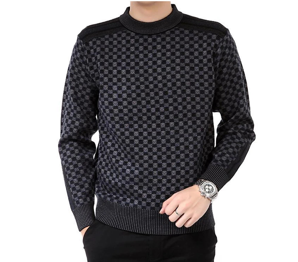 DIMUSI Autumn Winter Mens Sweater Casual Thick Warm Cashmere Turtleneck Pullover Men Slim Fit Classic Sweaters Knitwear Clothing GONZALES ONLINE SHOP