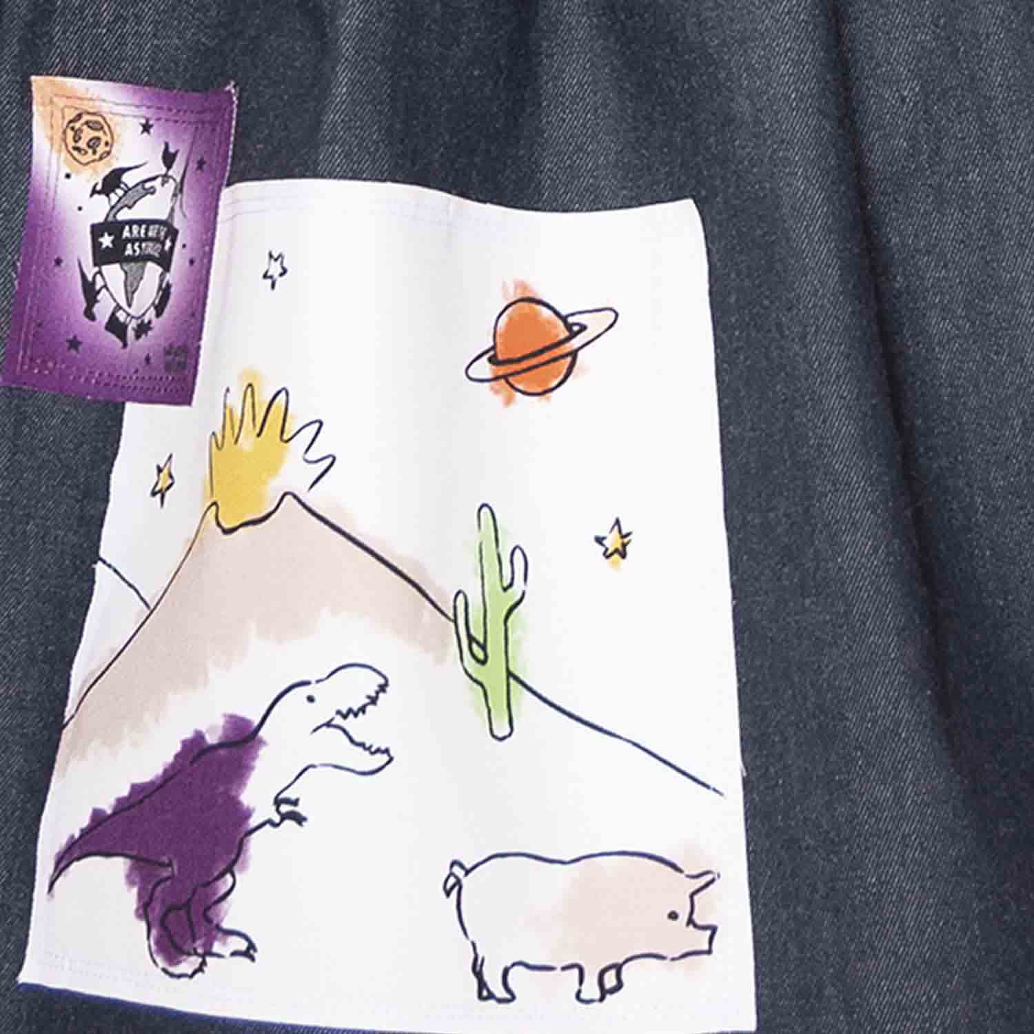 Blue Denim Skirt with Appliqué Infantium Victoria