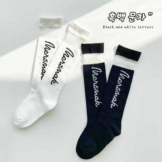 Children Socks Kids Long Sock Girls Summer Mesh Patchwork Knee Stockings 3-12 Year-old Child Baby Spring Cotton Socks GONZALES ONLINE SHOP