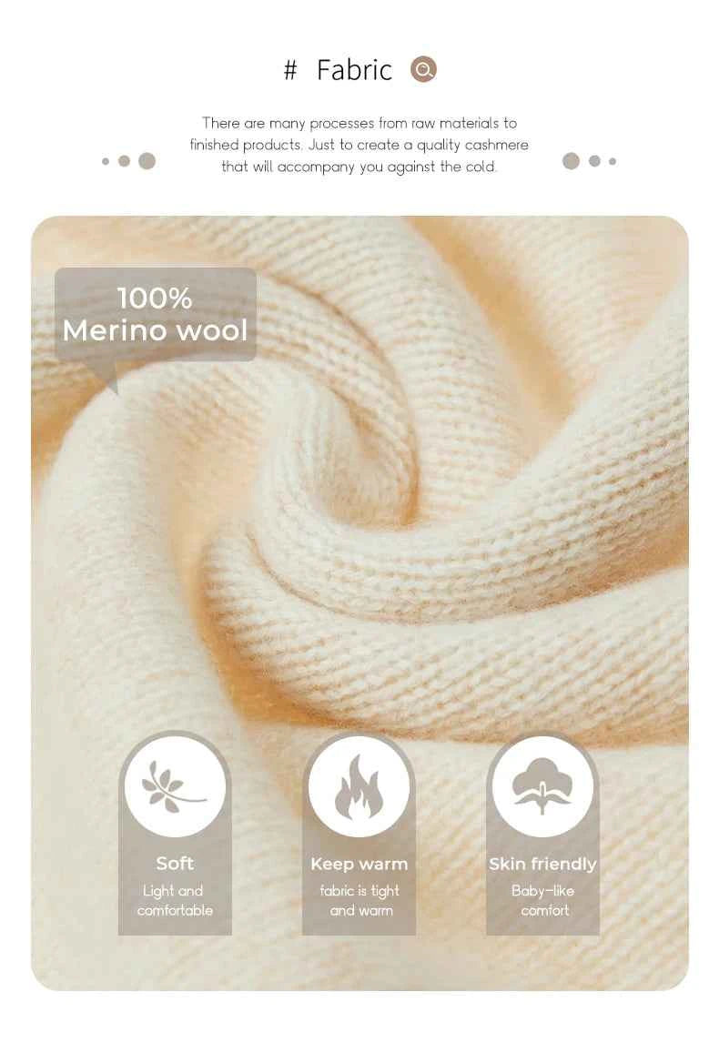 Women Cashmere Sweater 100% Merino Wool Knitted Cardigan Autumn Winter  Knitwear O-Neck Female  Solid Color Casual Fashion Top