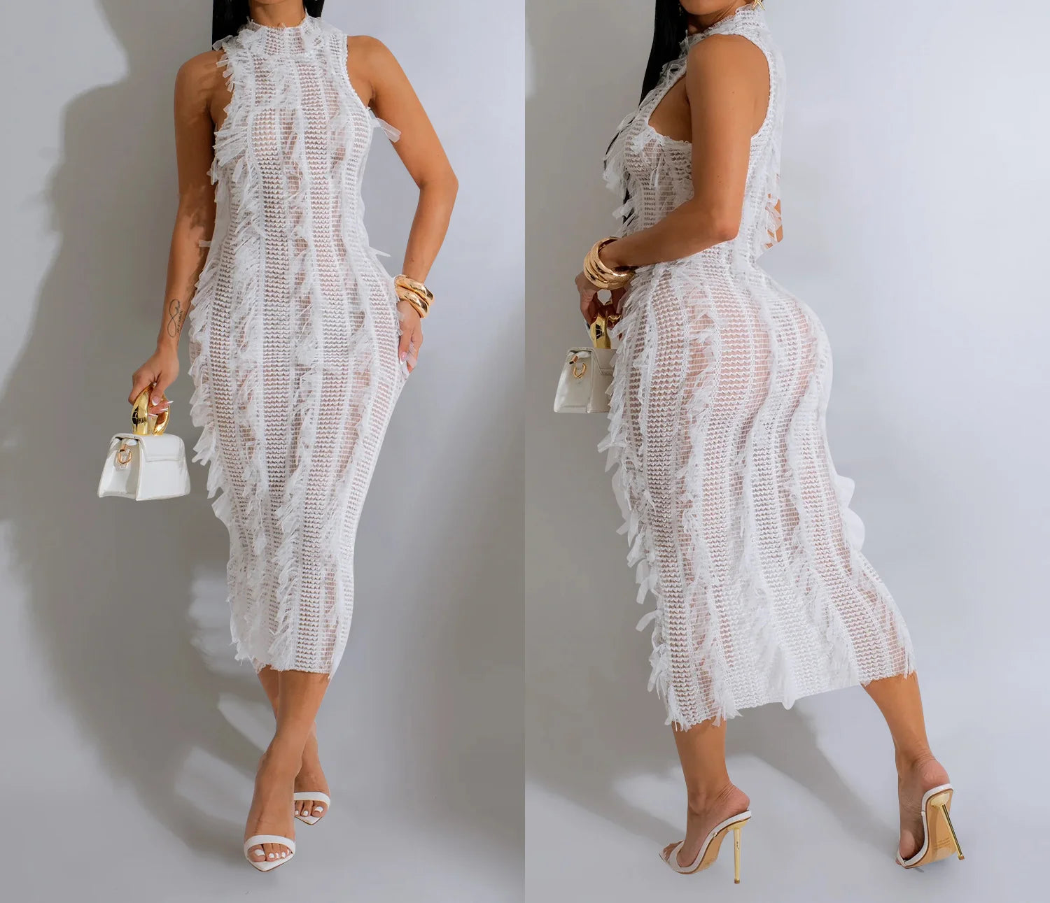 Wedding Dresses For Women Summer Dress Fashion Elegant Party Dresses Mesh Tassel Evening Formal Prom Dress Woman Gala Dresses H6 GONZALES ONLINE SHOP