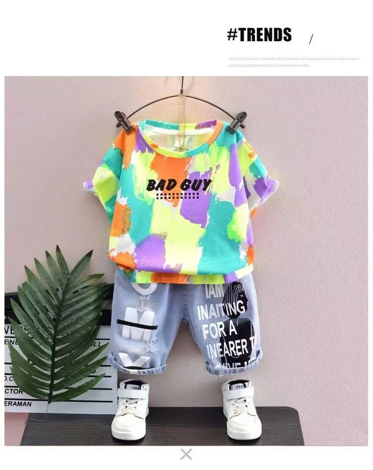 Summer Tracksuit For Boys Set Boy Letter Boy Children Clothing Two piece Set Kids Outfits 2024 New Kids Outfits GONZALES ONLINE SHOP