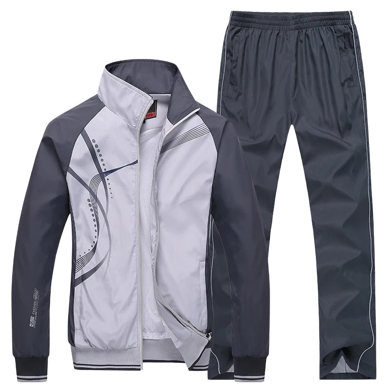 Men's Casual Tracksuit Running Jogging Athletic Sports Set Fitness 2 Pieces Jacket + Sweatpants Basketball Football Track Suits GONZALES ONLINE SHOP