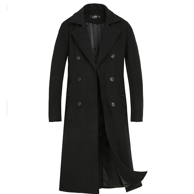 New Fashion Coat Men Wool Coat Winter Warm Solid Long Trench Jacket Breasted Business Casual Overcoat Male Woolen Coat S-4XL GONZALES ONLINE SHOP