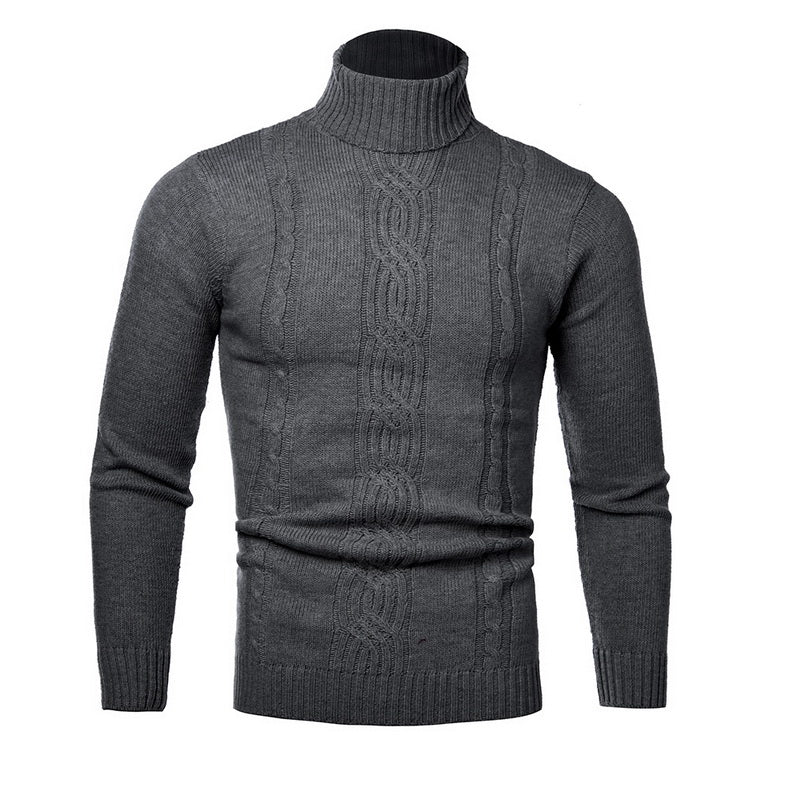 Autumn Winter Men's Warm Sweater Long Sleeve Turtleneck Sweater Retro Knitted Sweater Pullover Sweater GONZALES ONLINE SHOP