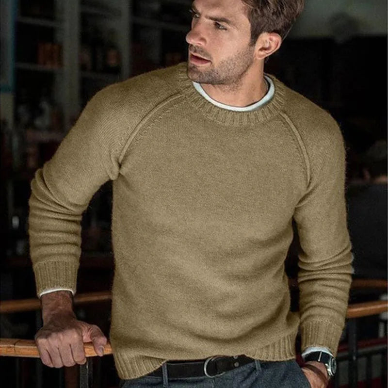 Autumn Winter Solid Sweater Men New Casual Slim Fit Mens Knitted Sweaters Comfort O-Neck Knitwear Pullover Men S-3XL Pull Homme GONZALES ONLINE SHOP