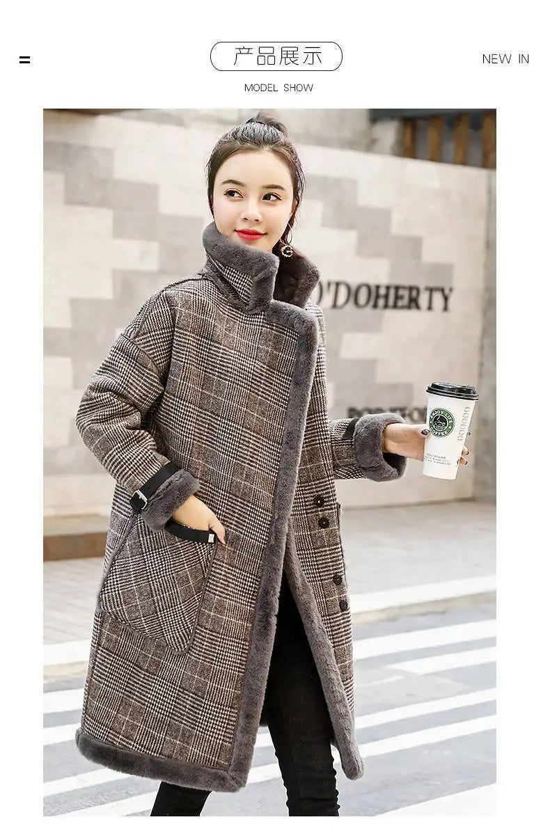 Coat Loose Women Woolen s Elegant Female Korean Chic Casual Long Fashion Warm Overcoat GONZALES ONLINE SHOP
