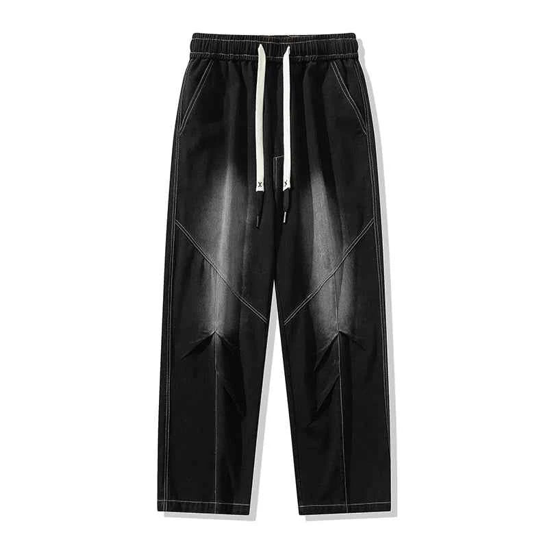 Men's Wide Leg Jeans Loose Casual Oversized Trousers Spring Fashion Streetwear Outdoor Neutral Style Washed Effect