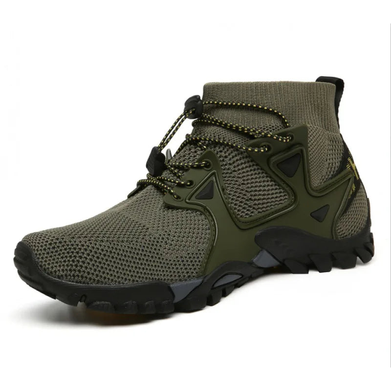 Shoes for Men Walking  2023 Summer New High Top Boots Breathable Mesh Mountaineering Outdoor Comfortable Leisure Travel Sneakers GONZALES ONLINE SHOP