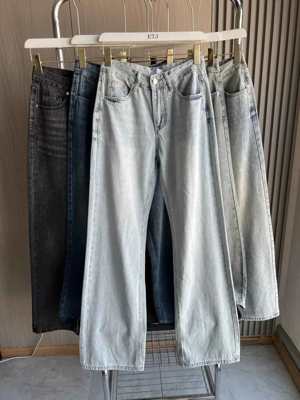 Z1975 straight height waist long jeans 2025 ETJ Autumn/Winter New Wash Product y2k Classic  Jeans for women