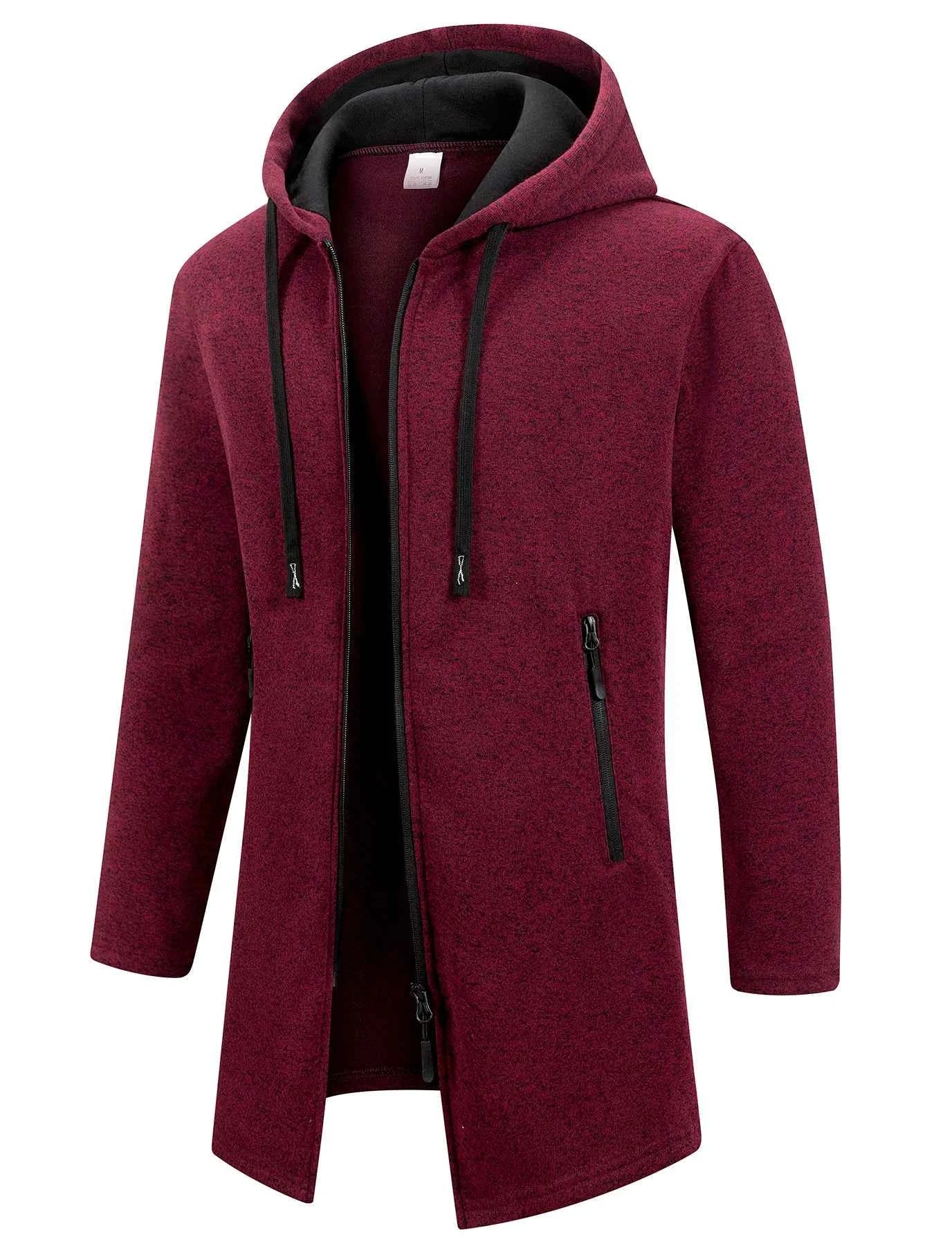 New Streetwear Men's Long Sleeve Sweatshirts for Men Zipper Hooded Oversize Winter Warm Jacket Coat Outdoor Tracksuit Men