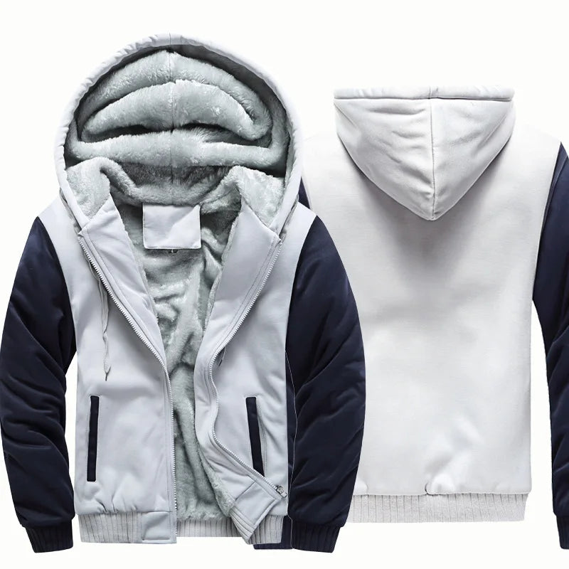 Men's Jacket Winter Camouflage Fleece Thicken Hooded Jackets Male Long Sleeve Coat Casual Zip Up Hoodies Streetwear Men's Coats GONZALES ONLINE SHOP