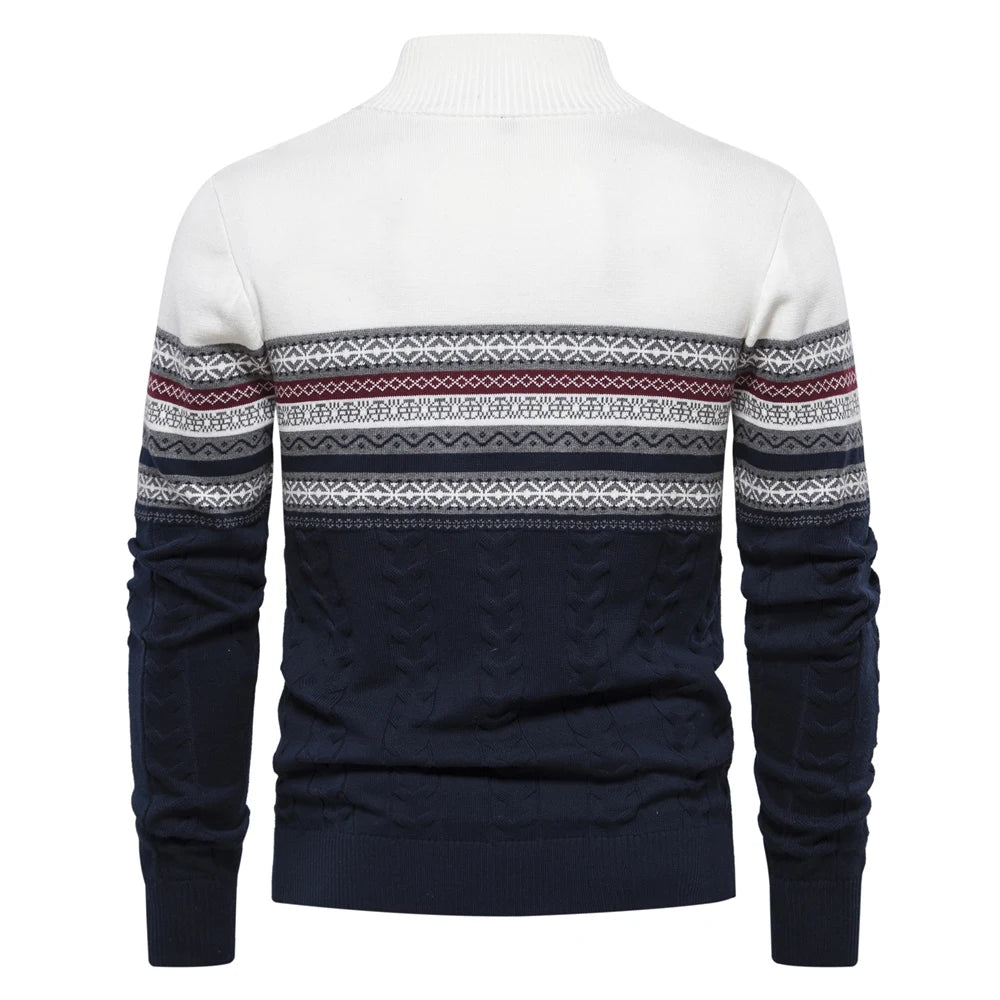 2023 New Autumn High Quality Zipper Pullers Men Warm Winter Cotton Sweaters for Men Ethnic Patterns Casual Mens Sweater GONZALES ONLINE SHOP