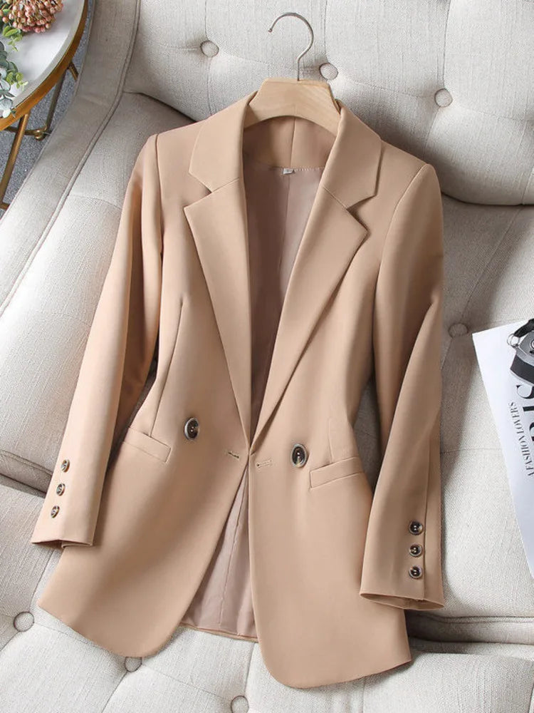 Women Blazer Coat Fashion Long Sleeve Tops Outerwear Chic Elegant Long Sleeve Basic All-match Office Streetwear New 2023 GONZALES ONLINE SHOP