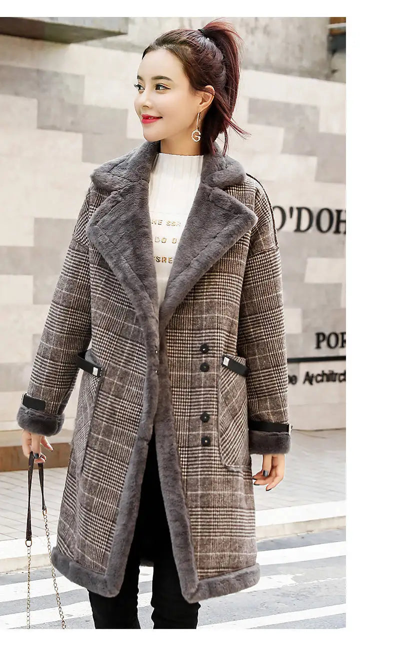 Coat Loose Women Woolen s Elegant Female Korean Chic Casual Long Fashion Warm Overcoat GONZALES ONLINE SHOP