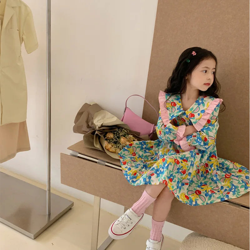 Girls Dress Autumn Spring New Long Sleeve Kids Dress Princess Dress Kids Clothes Vestido Flower Girl Dresses Clothing Wholesale GONZALES ONLINE SHOP