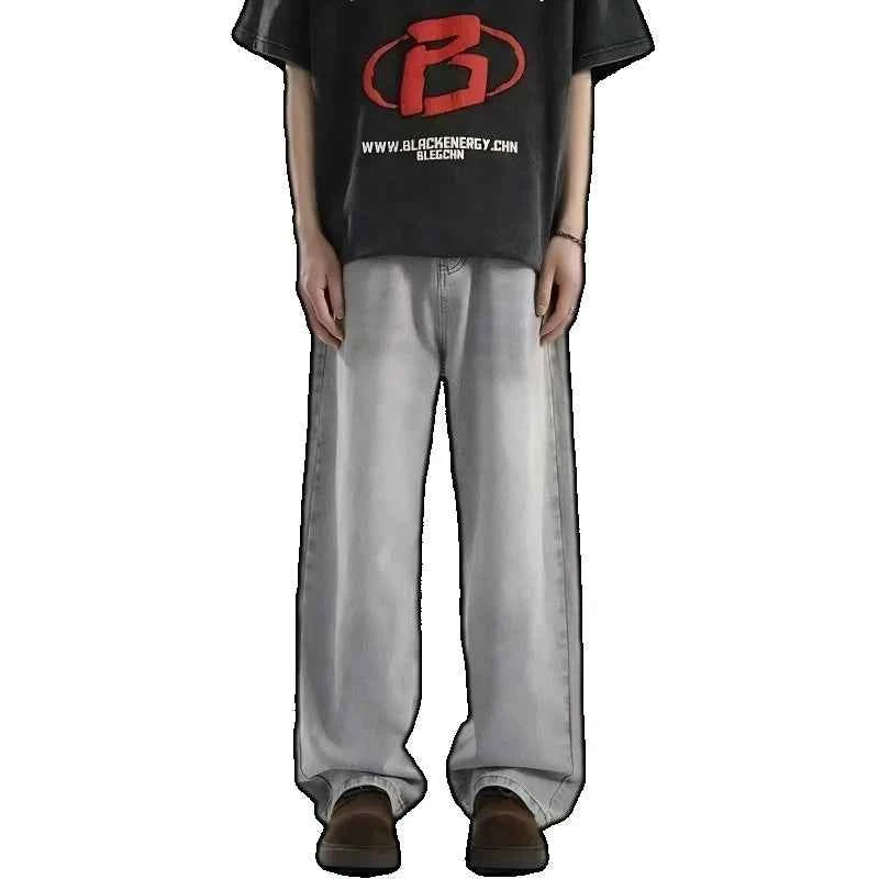 Black Jeans Men's Wide-leg Pants American Retro Washed Cleanfit Loose Straight 2025 Spring and Summer New