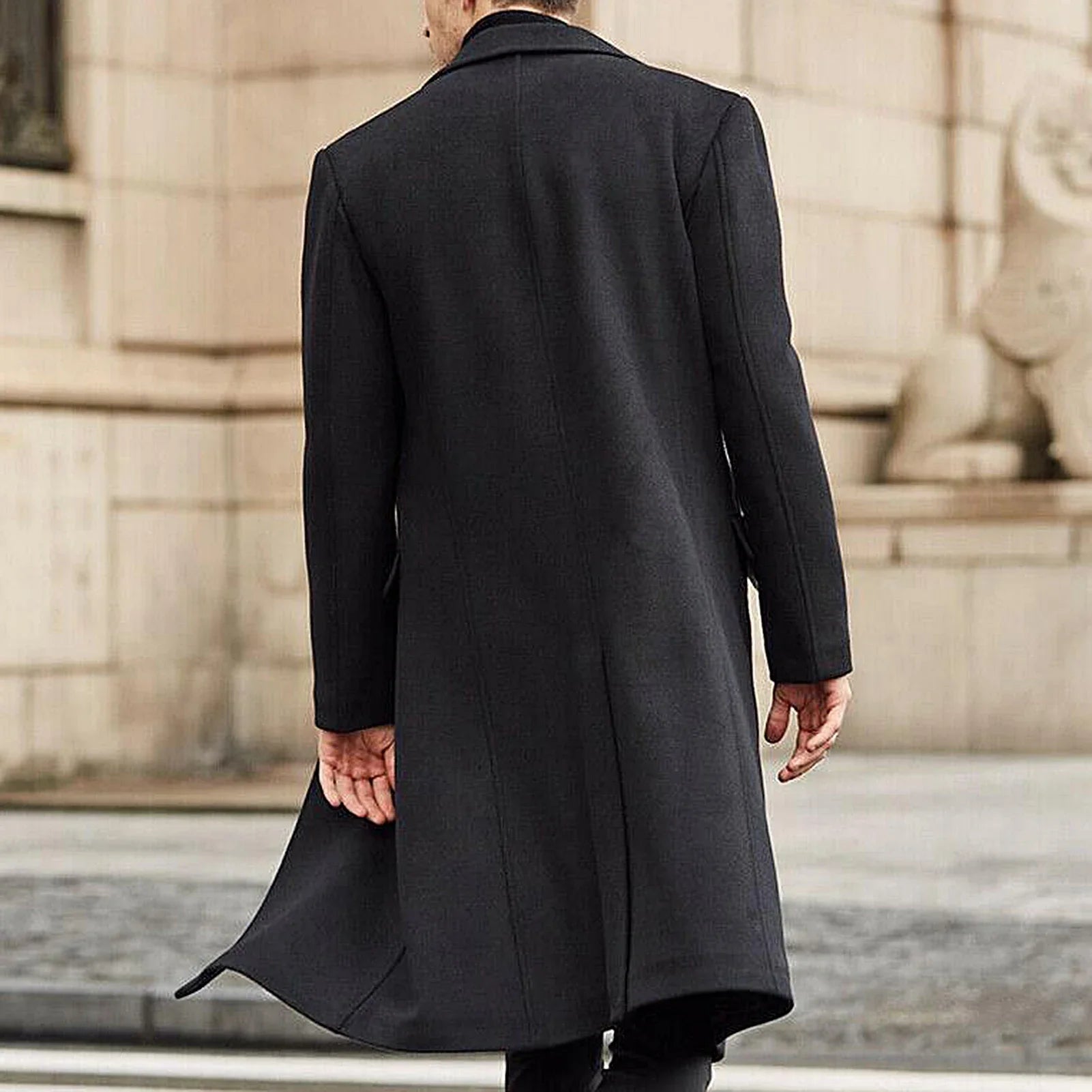 S-3XL Winter Men Coats Woolen Solid Long Sleeve Jackets Fleece  Overcoats Streetwear Fashion  Trench Outerwear GONZALES ONLINE SHOP