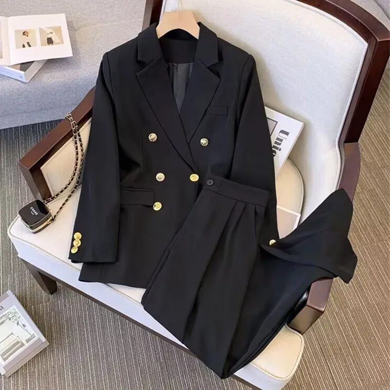 Women's Fashion Spring Autumn Jacket Chic Elegant Casual Sports Female Suit Coat Korean Jacket Women Blazers Outerwear pant GONZALES ONLINE SHOP