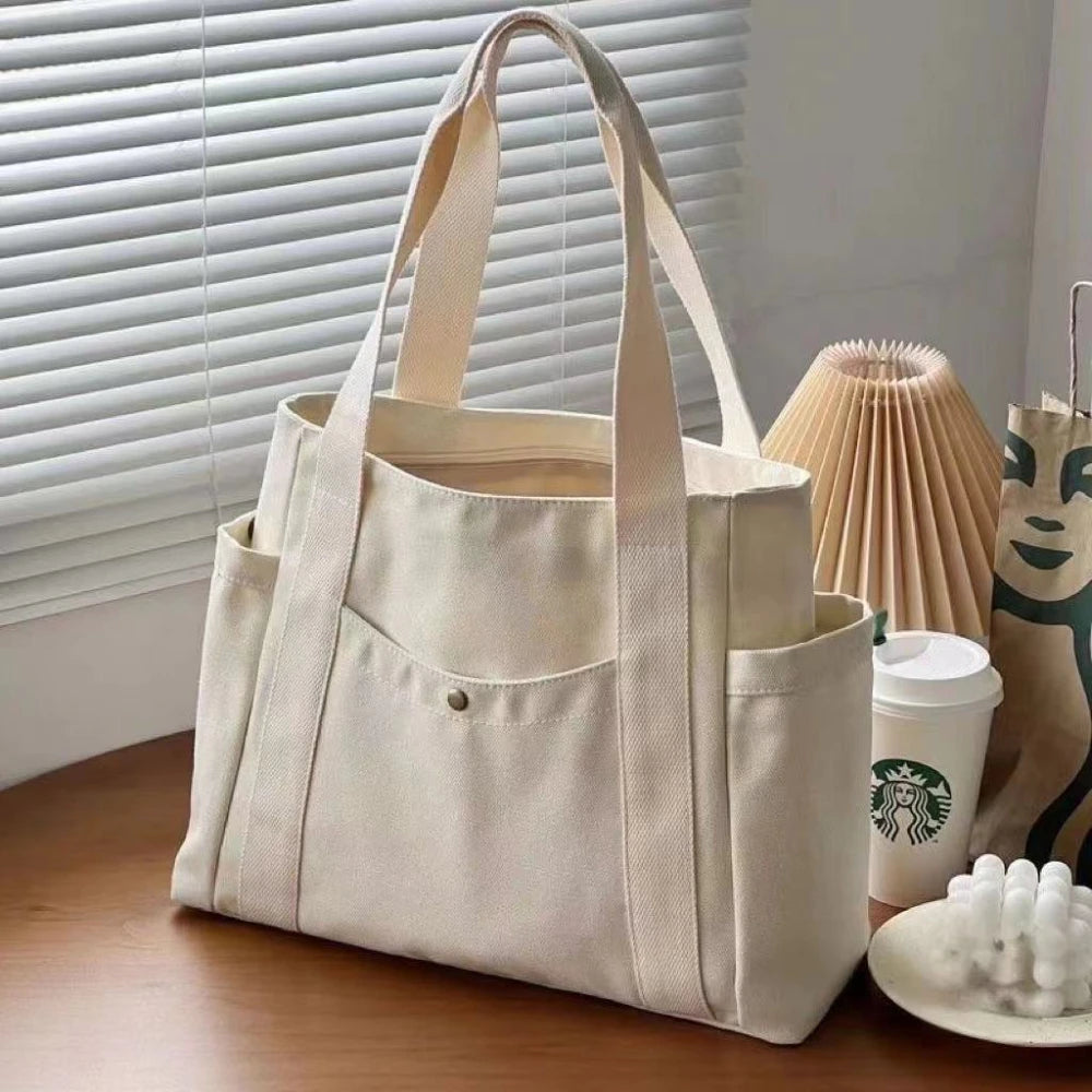 Large Capacity Canvas Tote Bags for Work Commuting Carrying Bag College Style Student Outfit Book Shoulder Bag Shopping Bag GONZALES ONLINE SHOP