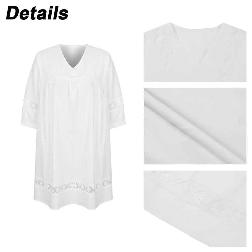 M Cotton Linen White Dress for Women Clothing 2024 Summer Vacation Beach Sundress Solid Short Skirt Casual Loose Female Dresses GONZALES ONLINE SHOP