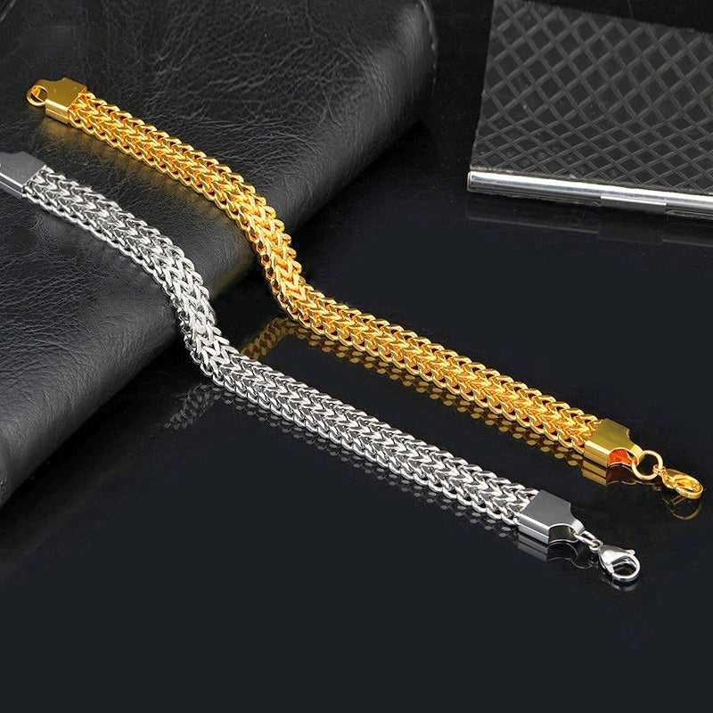 Fashion Stainless Steel Whip Chain Bracelet Personalized Simple Men's Hip Hop Casual Titanium Steel Jewelry Gift for Friends GONZALES ONLINE SHOP