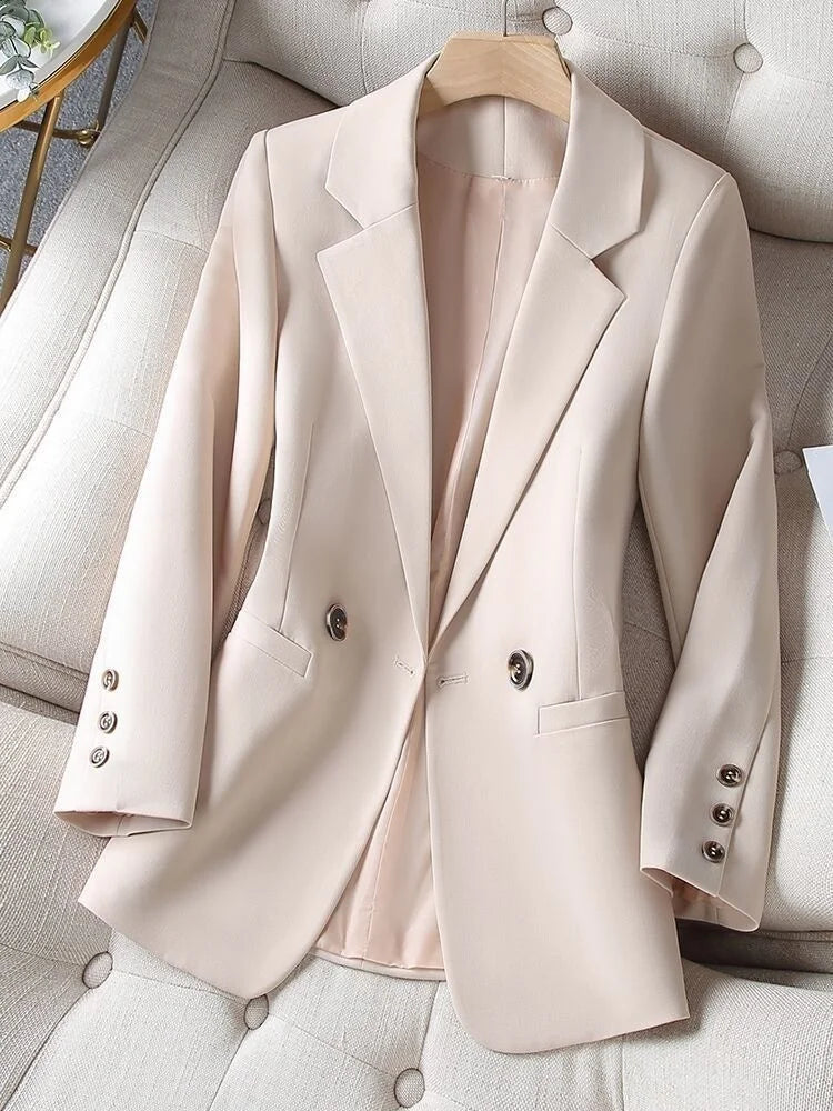 Women Blazer Coat Fashion Long Sleeve Tops Outerwear Chic Elegant Long Sleeve Basic All-match Office Streetwear New 2023 GONZALES ONLINE SHOP