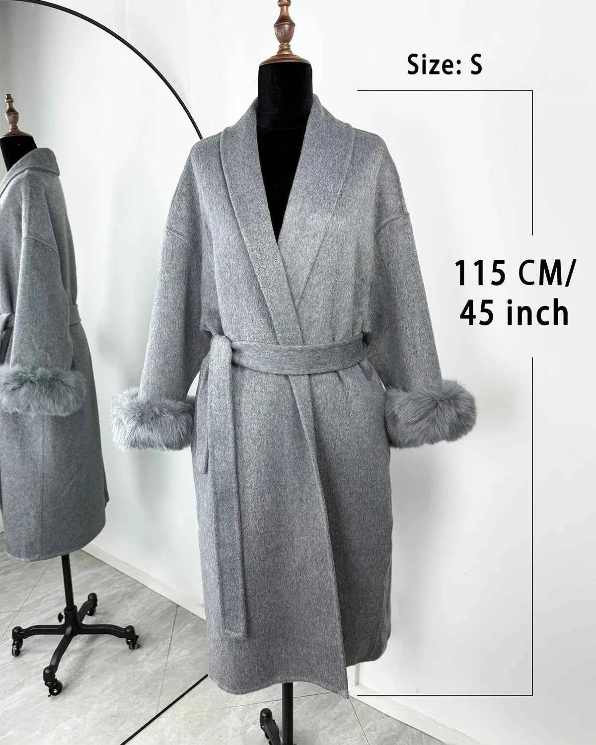 TARUXY Fox Fur Woolen Coats Women's Short Coat Office Lady Removable Elegant Double-sided Wool Overcoat 2025 New Cardigan Jacket