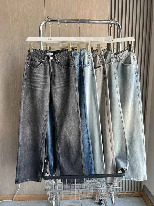 Z1975 straight height waist long jeans 2025 ETJ Autumn/Winter New Wash Product y2k Classic  Jeans for women