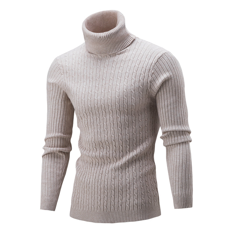 Autumn Winter Men's Warm Sweater Long Sleeve Turtleneck Sweater Retro Knitted Sweater Pullover Sweater GONZALES ONLINE SHOP