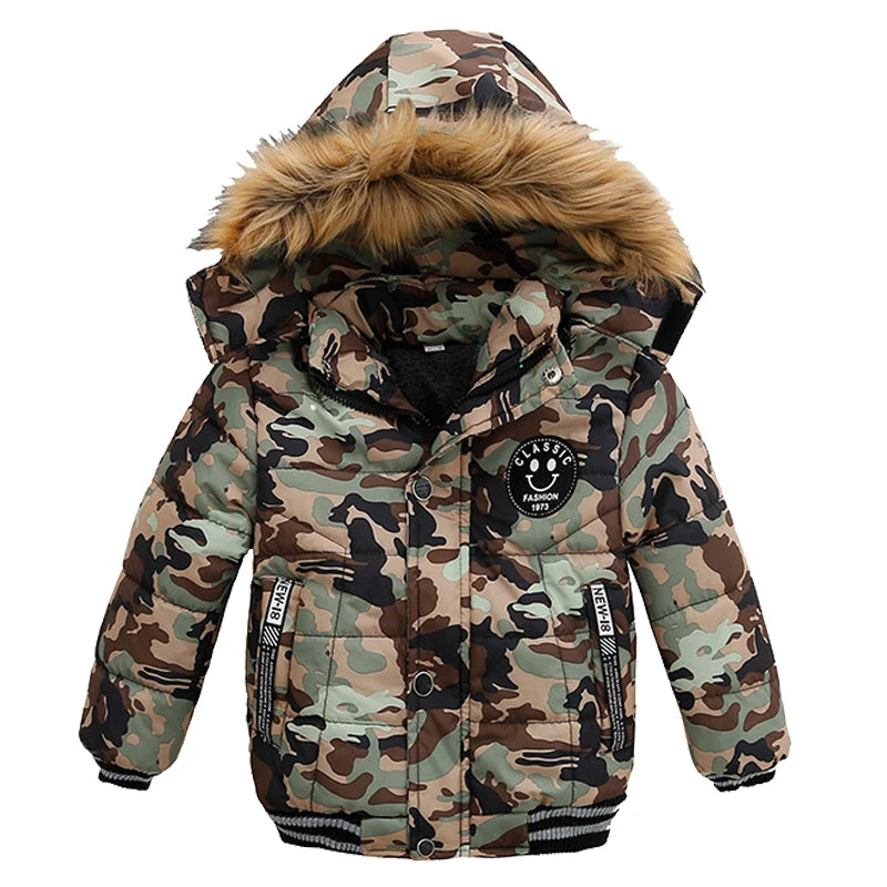 1 2 3 4 5 Years Winter Baby Boys Jacket Classic Keep Warm Fashion Girls Coat Hooded Zipper Outerwear Birthday Gift Kids Clothes GONZALES ONLINE SHOP