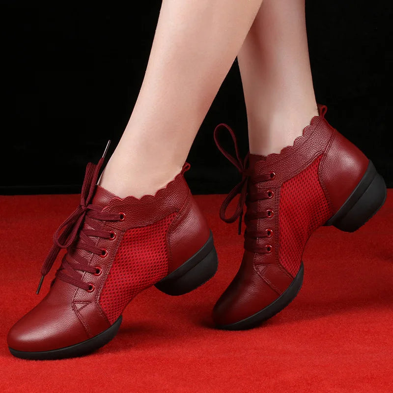 Shoes For Women Fitness Dance Shoes Modern Major Women Shoes Hollow Breathable Jazz Leather Dancing Shoes Sneakers GONZALES ONLINE SHOP