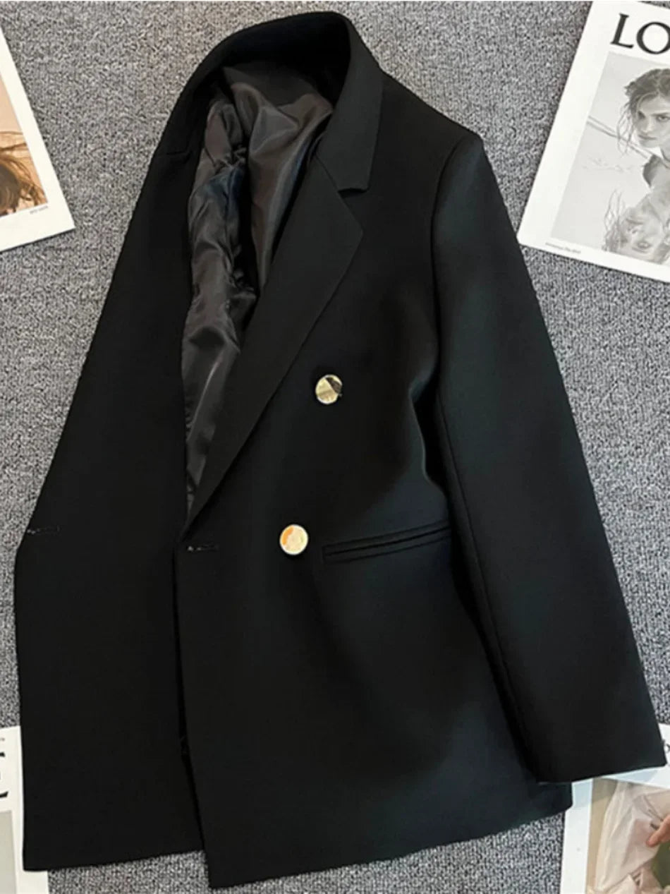 Women Suit Blazer Elegant Coat 2025 Spring Autumn Fashion Korean Blazer Luxury Double Breasted Jacket Solid Ladies Tops Clothes GONZALES ONLINE SHOP