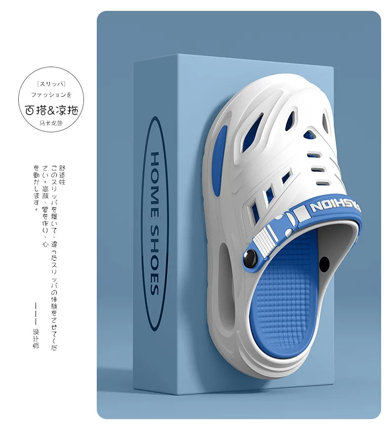 Arch support, anti slip, soft sole, wear-resistant cool slippers for wearing, thick sole breathable odor proof summer hole shoes GONZALES ONLINE SHOP