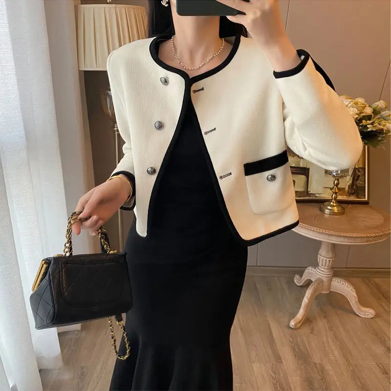 2024 Autumn New Women's Clothing Matching Sets French Graceful Slim Coat Black Mermaid Dress Suit Lady Jacket Dresses Outfits GONZALES ONLINE SHOP