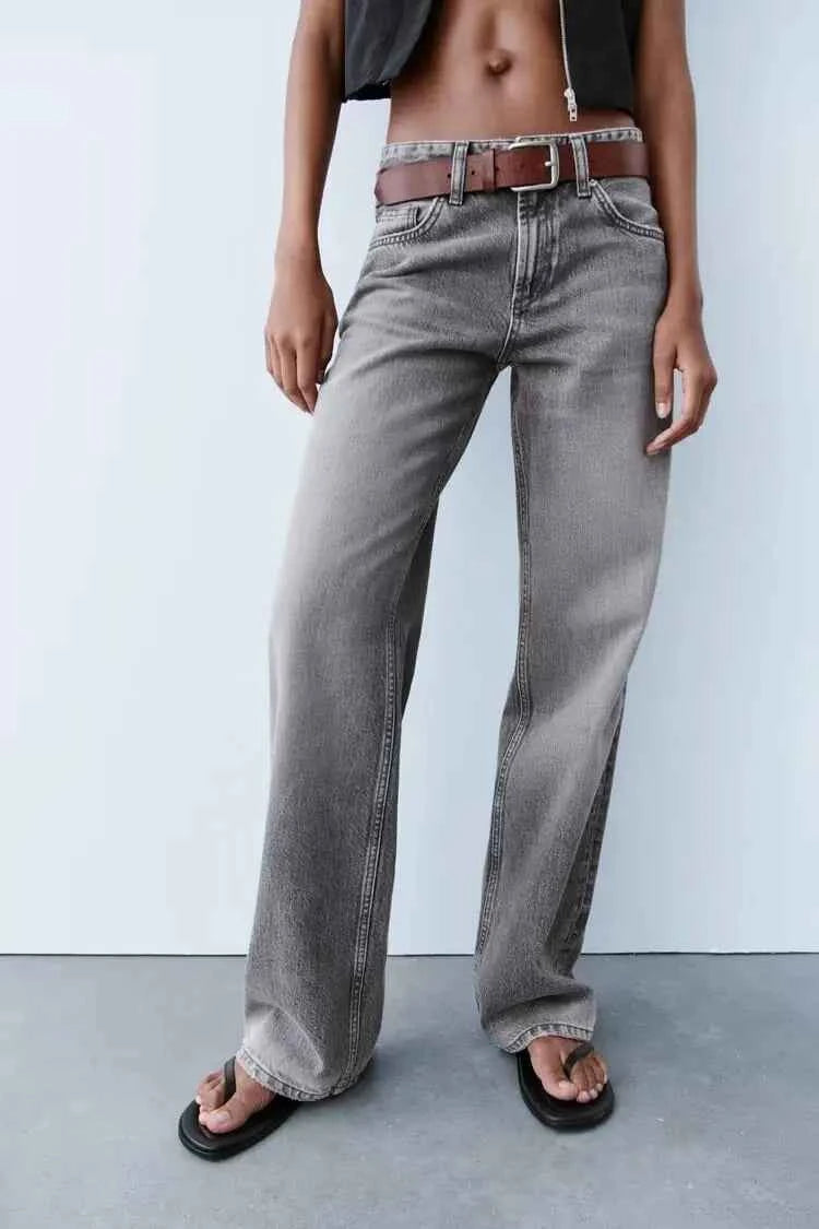 Z1975 straight height waist long jeans 2025 ETJ Autumn/Winter New Wash Product y2k Classic  Jeans for women