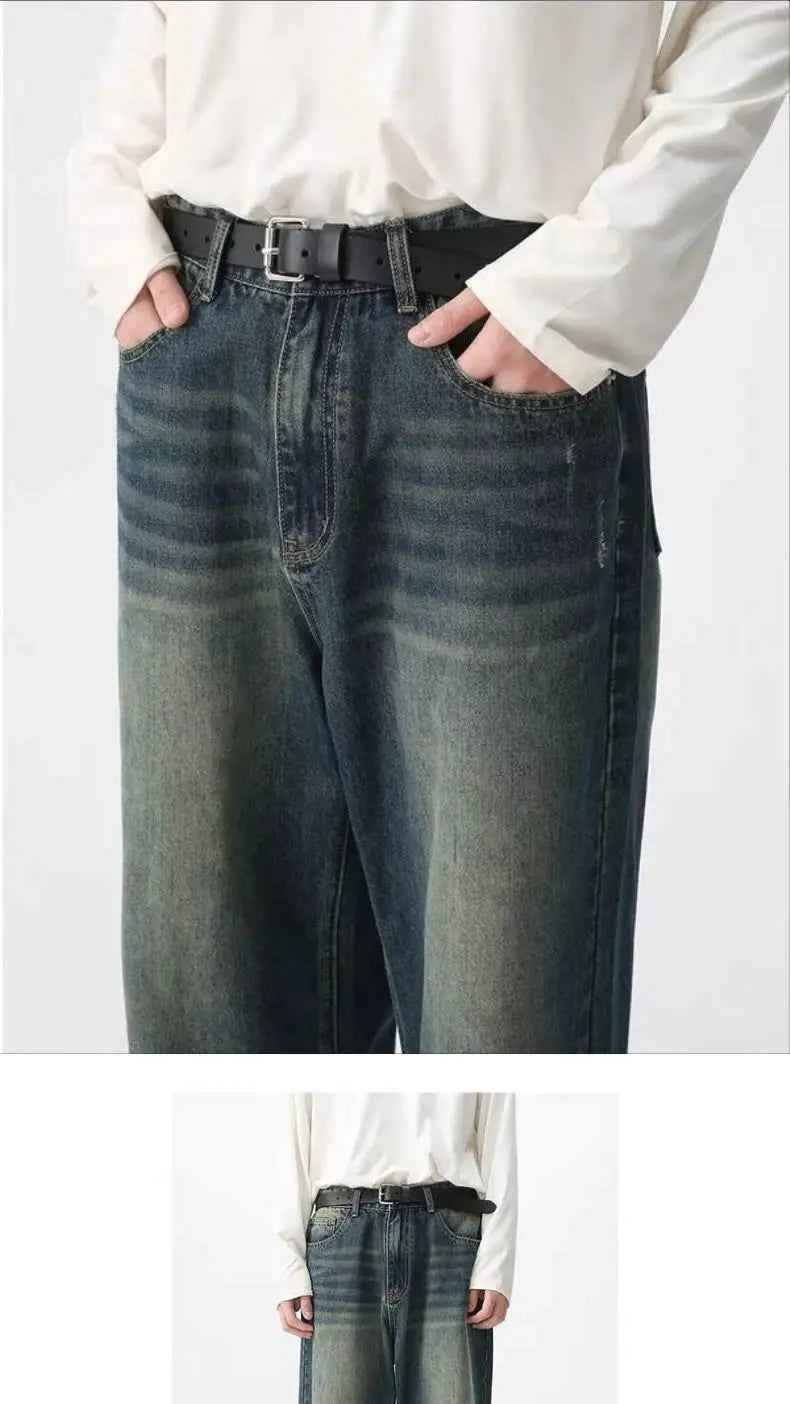 Black Jeans Men's Wide-leg Pants American Retro Washed Cleanfit Loose Straight 2025 Spring and Summer New