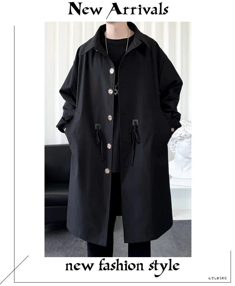 Long Mens Trench Coat British Style Overcoat Outwear Windbreakers S-3XL GONZALES ONLINE SHOP