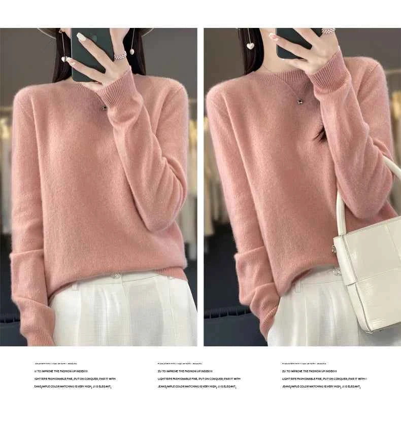 New cashmere sweater women's sweater in autumn and winter 100% merino wool fashion O-neck autumn warm pullover top