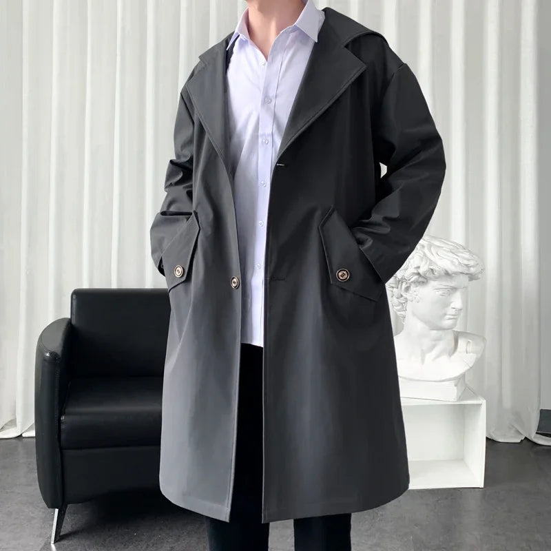 Long Mens Trench Coat British Style Overcoat Outwear Windbreakers S-3XL GONZALES ONLINE SHOP