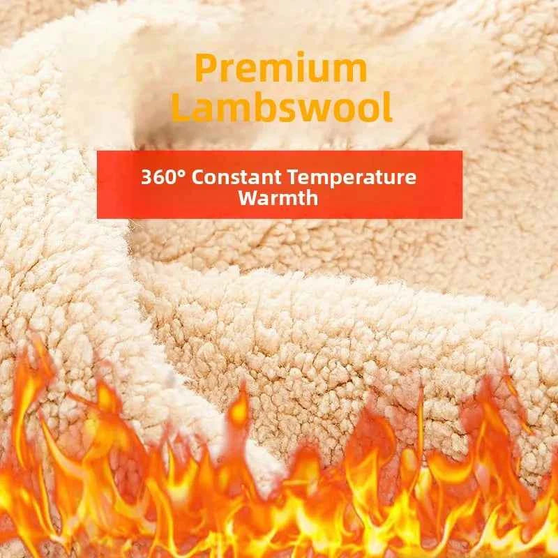 Lamb Velvet Hoodie Men's Thickened Fleece round Neck Casual Versatile Teenage Warm Top Lamb Velvet Jacket Winter Fashion