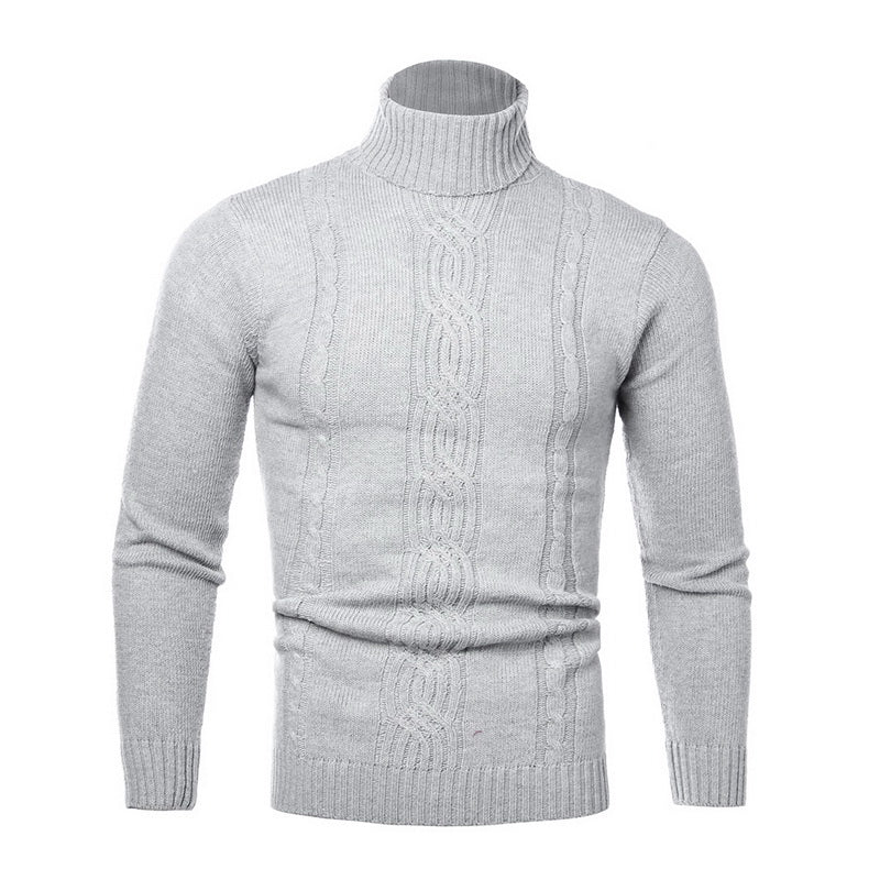 Autumn Winter Men's Warm Sweater Long Sleeve Turtleneck Sweater Retro Knitted Sweater Pullover Sweater GONZALES ONLINE SHOP