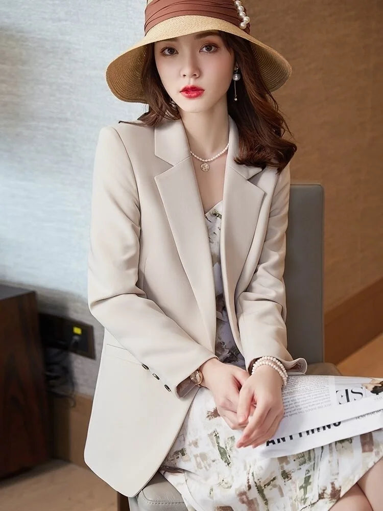 Women Blazer Coat Fashion Long Sleeve Tops Outerwear Chic Elegant Long Sleeve Basic All-match Office Streetwear New 2023 GONZALES ONLINE SHOP