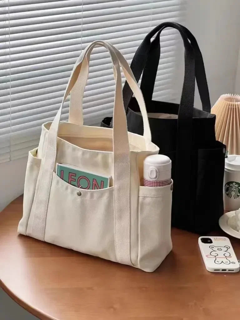 Large Capacity Tote Canvas Bag for Work Outgoing High Appearance Commuting Versatile Art Student Clothing Book Shoulder Bag Bag GONZALES ONLINE SHOP