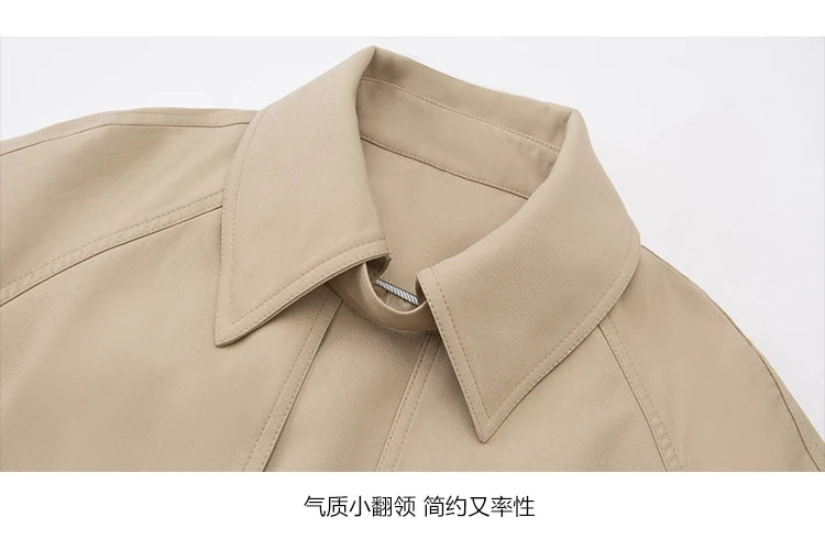 Autumn Winter Khaki Long Trench Coat for Women 2024 Jacket Elegant Outerwear Turn-down Collar Tie Belt Korean Chic Windbreaker GONZALES ONLINE SHOP