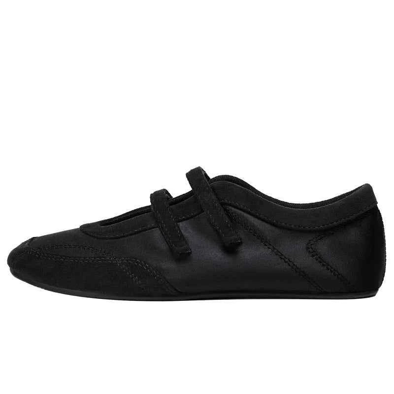 Low Top Shoes Four Seasons New Round Head Shallow Mouth Splicing Soft Sole Anti-slip Wear-resistant Flat Sports Shoes