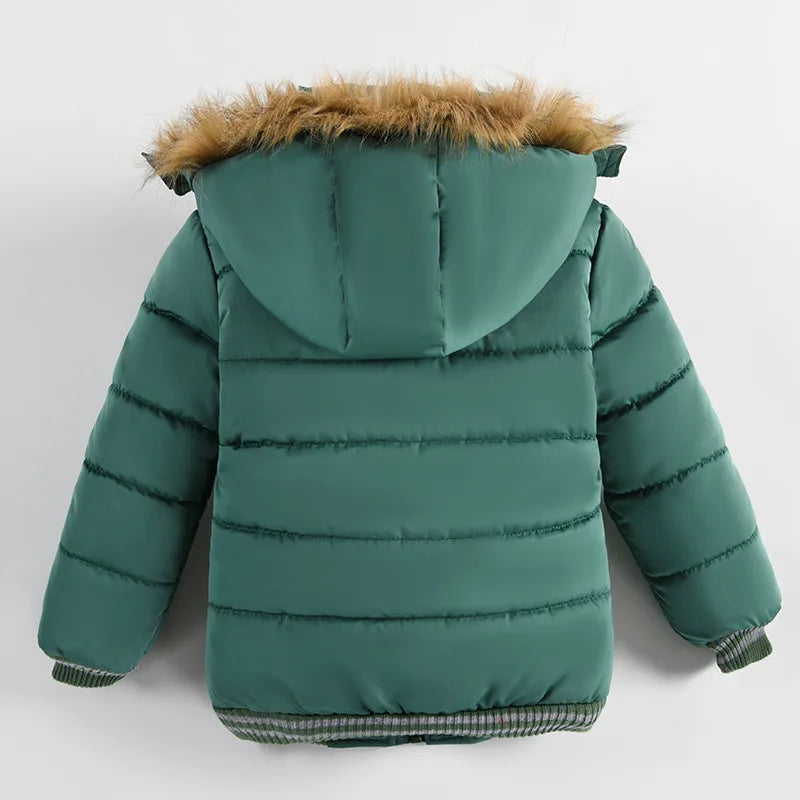 1 2 3 4 5 Years Winter Baby Boys Jacket Classic Keep Warm Fashion Girls Coat Hooded Zipper Outerwear Birthday Gift Kids Clothes GONZALES ONLINE SHOP