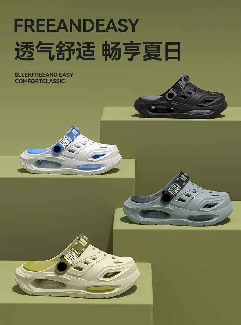Arch support, anti slip, soft sole, wear-resistant cool slippers for wearing, thick sole breathable odor proof summer hole shoes